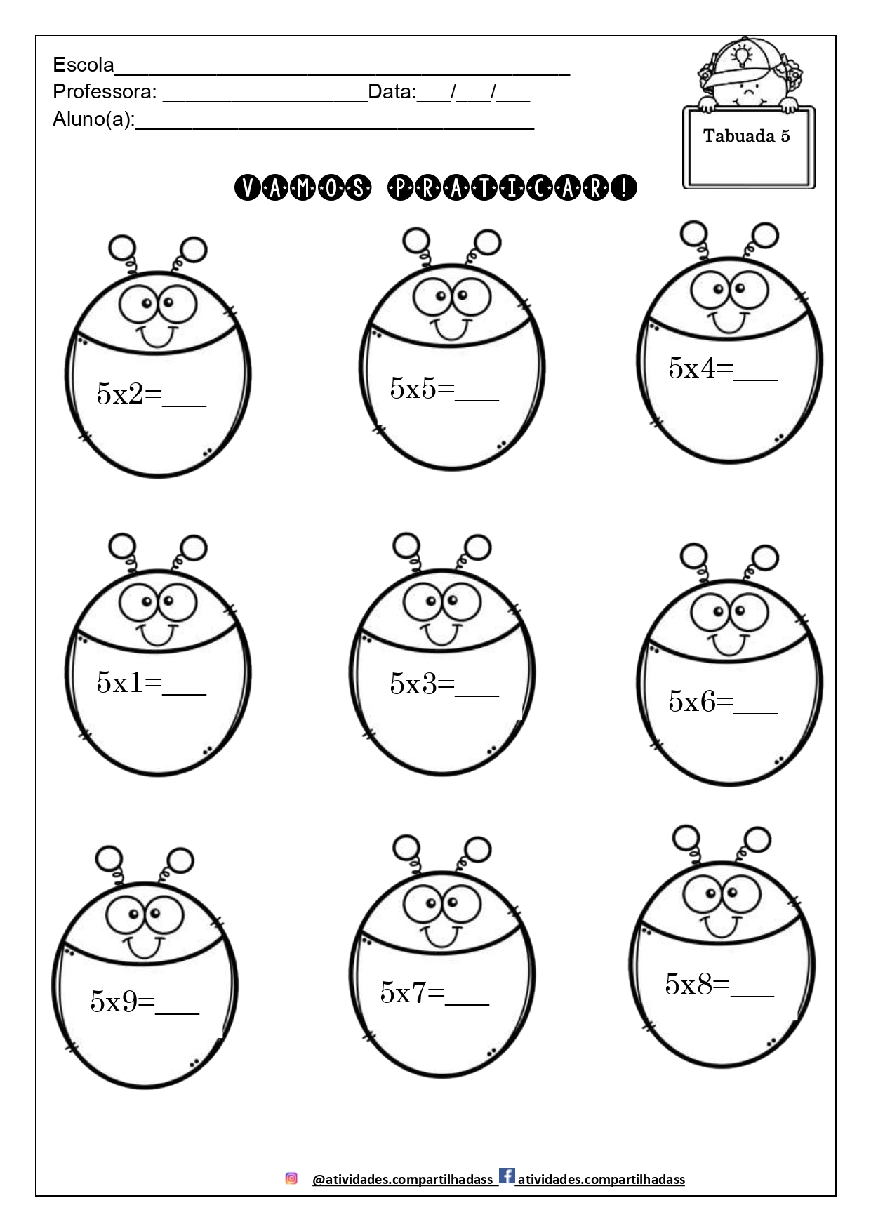 Atividades de Matemática – 3º Ano – Multiplicação e Divisão