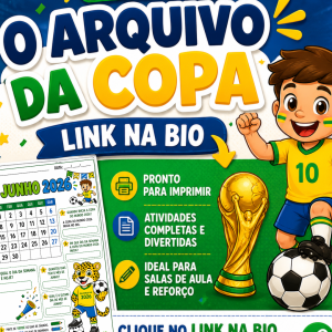 Calendário de Junho Tema Copa do Mundo 2026