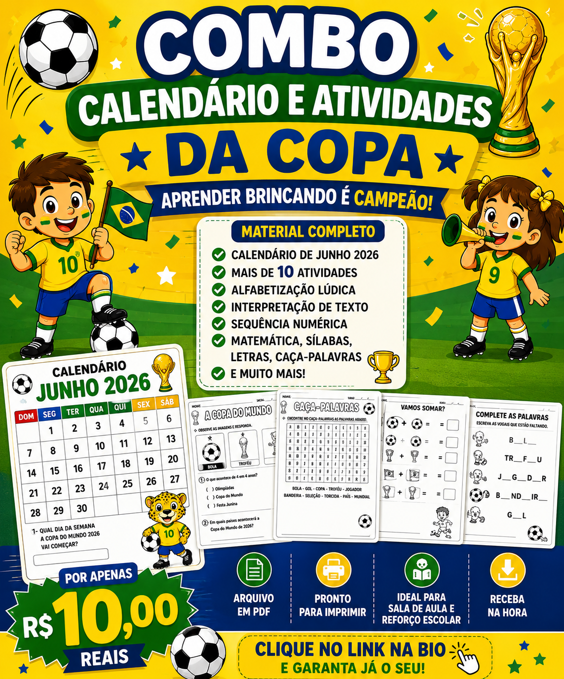 COMBO DA COPA-ATIVIDADES + CALENDÁRIO