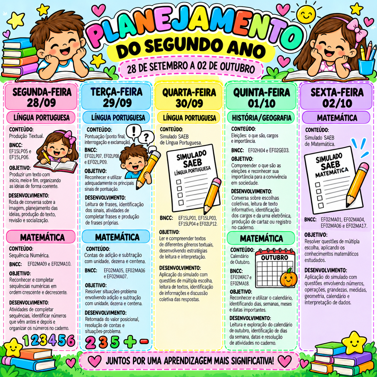 PLANEJAMENTO SEMANAL  DO SEGUNDO ANO-28-09